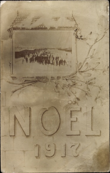 Foto Ak Friedrichsfeld Voerde am Niederrhein, Glückwunsch Weihnachten 1917, Kriegsgefangenenlager