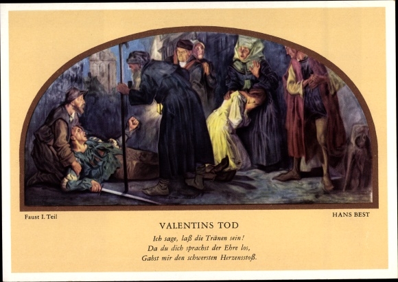 Artist PC Best, Hans, Valentin&#39;s death, Faust 1st part, Auerbach&#39;s cellar Leipzig, Goethe