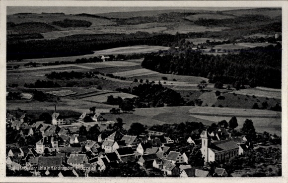 Postcard Mainhardt in Württemberg, aerial photograph