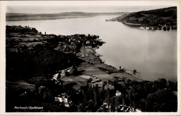 Postcard Marbach Wangen am Untersee Öhningen in Baden, aerial photo