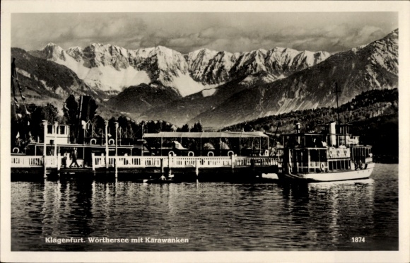 KP Klagenfurt am Wörthersee Karyntia, molo parowca, Karawanken