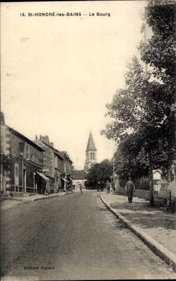 Ak Saint Honoré les Bains Nièvre, Le Bourg