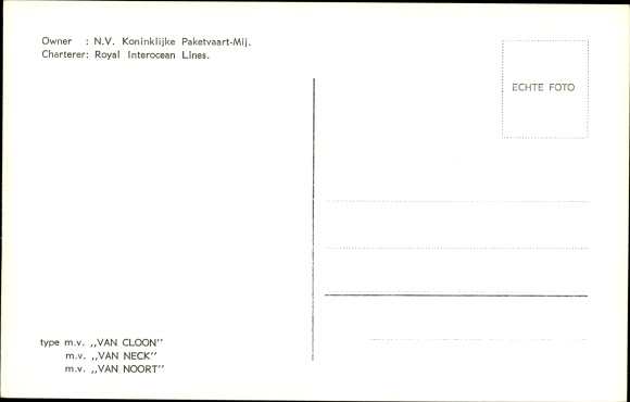 Ak vrachtschip, type MV Van Cloon, Van Neck, Van Noort, KPM Line