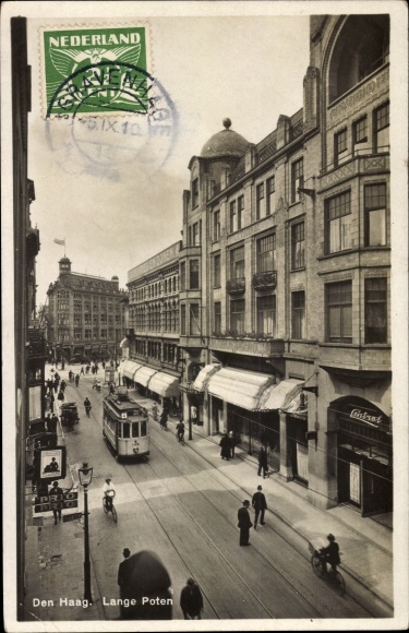 Ak&#39;s Gravenhage The Hague South Holland, Lange Poten; Tram 143