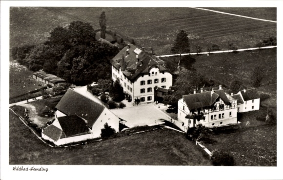 Postcard Wildbad Wemding in Swabia, aerial photograph