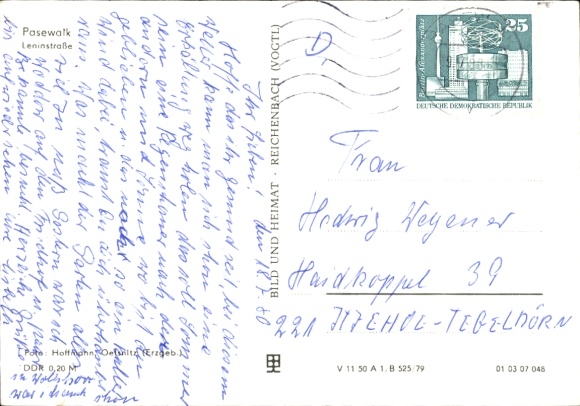 Postcard Pasewalk in Mecklenburg-Western Pomerania, Leninstraße