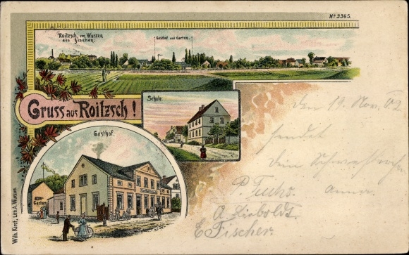 lito Roitzsch Trossin w Saksonii, panorama, zajazd, szkoła