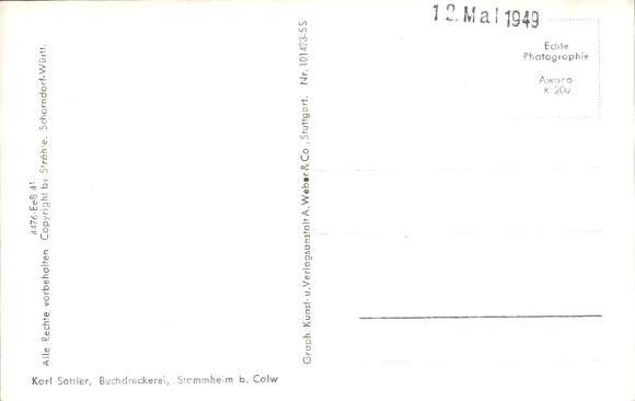 Postcard Stammheim Calw in the Black Forest, aerial photograph
