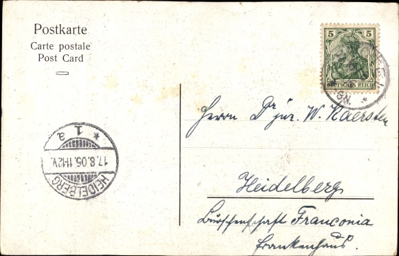 Postcard Rechtenfleth on the Weser Hagen in Bremen, home of the march poet Allmers