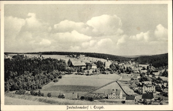 Ak Deutschneudorf im Erzgebirge, Panorama
