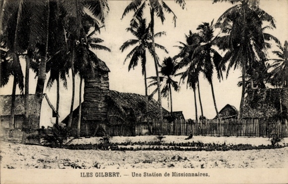 Ak Gilbert Islands Kiribati, eine Missionsstation