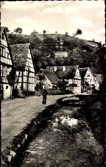 Postcard Zell Bensheim on the Bergstrasse Hesse, Vetters Mill