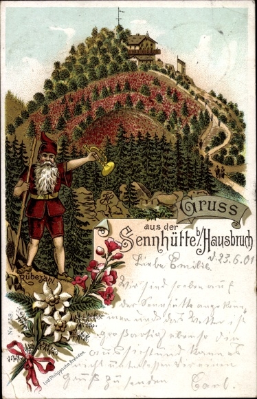 Chromo-Litho Hamburg Harburg Hausbruch, Sennhütte, Rübezahl