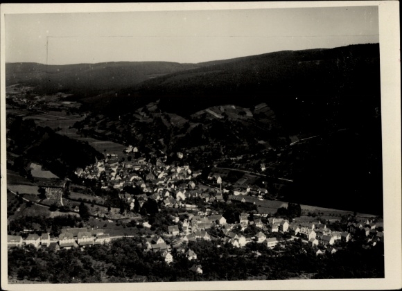 Postcard Schönau near Heidelberg Odenwald, aerial photograph
