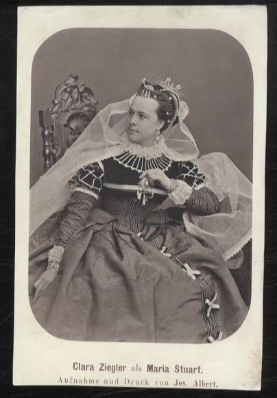 Photochrome photo of Clara Ziegler, German actress, as Mary Stuart