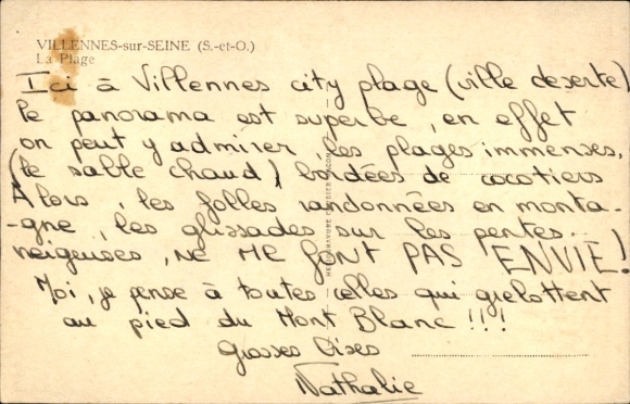 Postcard Villennes sur Seine Yvelines, La Plage