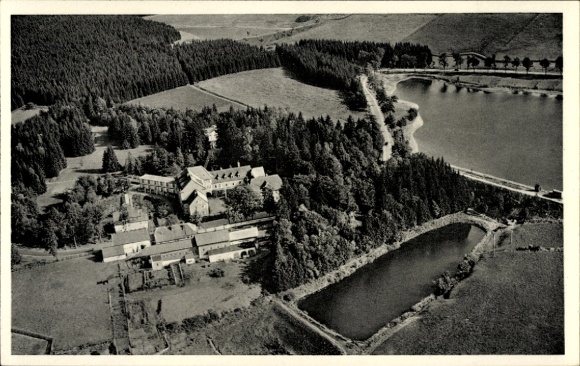 Ak Clausthal Zellerfeld im Oberharz, Erbprinzentanne, Fliegeraufnahme