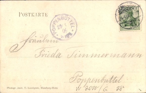 Postcard Hamburg Wandsbek Bergstedt, guest house, pension house G. Krüger