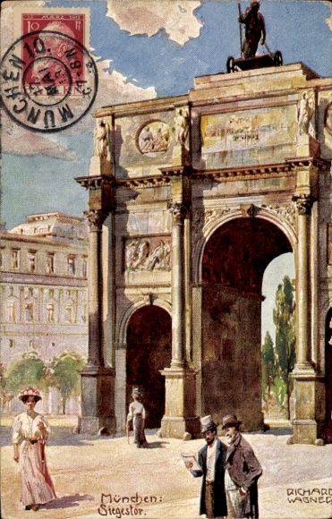 Künstler Ak Wagner, Richard, München Bayern, Siegestor
