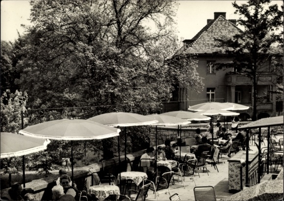 Ak Ferch am Schwielowsee, FDGB Heim Pierre Semard, terras