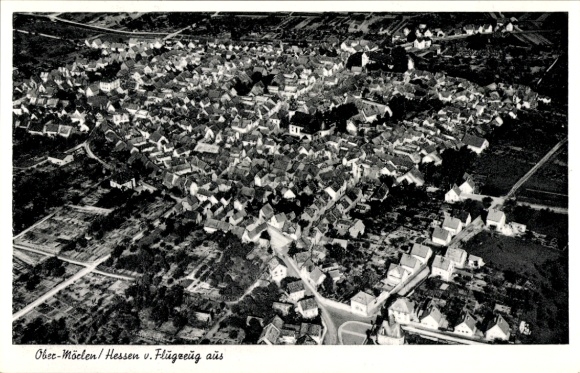 Postcard Ober Mörlen Bad Nauheim in Hesse, aerial photograph