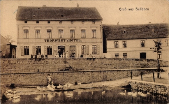 Ak Belleben Könnern in de Salzlandkreis, Thorwest's Hotel