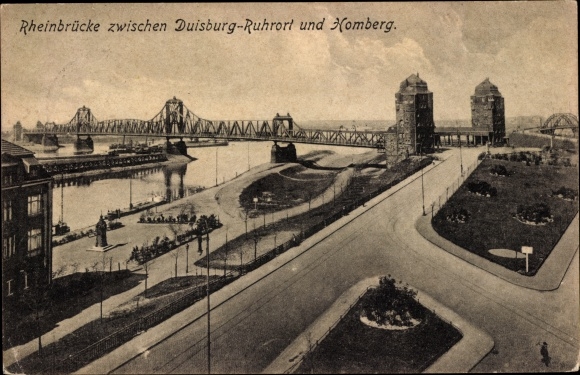 KP Ruhrort Duisburg w Zagłębiu Ruhry, most na Renie, Homberg