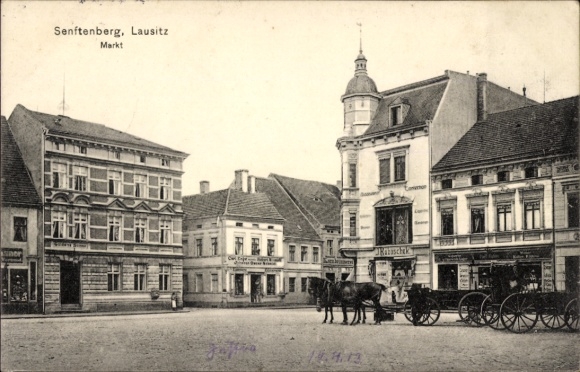 KP Senftenberg w Dolnych Łużycach, targ, powóz