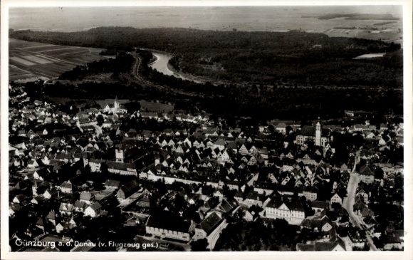 Postcard Günzburg on the Danube Swabia, aerial photograph