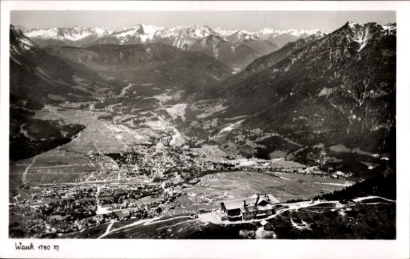 Garmisch Partenkirchen in Upper Bavaria, Wankhaus, aerial photograph