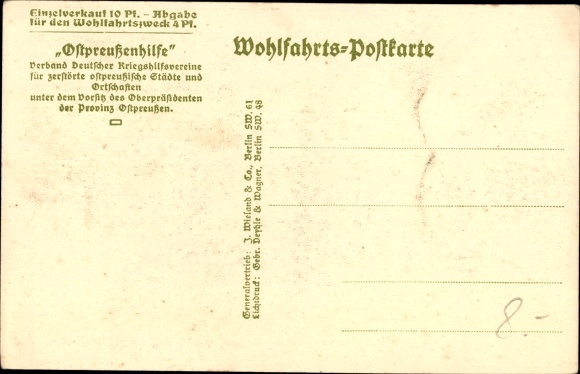 Ansichtkaart Oost-Pruisen, Oost-Pruisische vluchtelingen, paardenkarren, I. WK, Ostpreußenhilfe