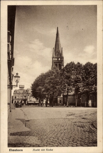 Ak Elmshorn in Holstein, markt, kerk