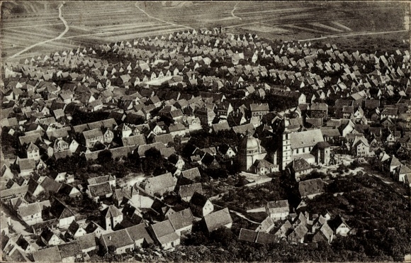 Postcard Bürstadt in Hesse, aerial photograph