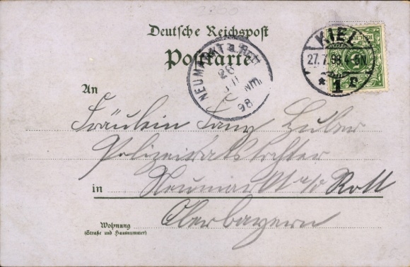 Precursor Chromo-Litho Postcard Hanseatic City of Kiel, greeting from the Kaiser Wilhelm Canal, flags, gun salute