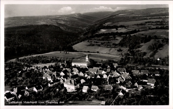 Postcard Mainhardt in Württemberg, aerial photograph