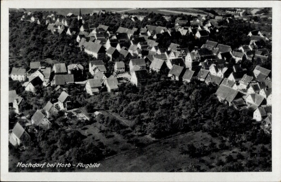 Postcard Hochdorf (near Horb) Nagold in the Black Forest, aerial photograph