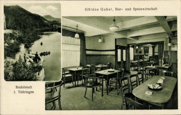 Ak Rudolstadt in Thüringen, Güldnen Gabel