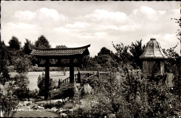 Postcard Leverkusen in the Rhineland, Japanese Garden