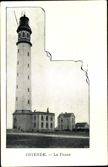 Postcard Ostend West Flanders, Le Phare, Lighthouse