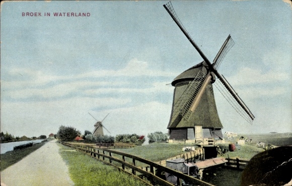 Postcard Broek in Waterland North Holland Netherlands, Molen
