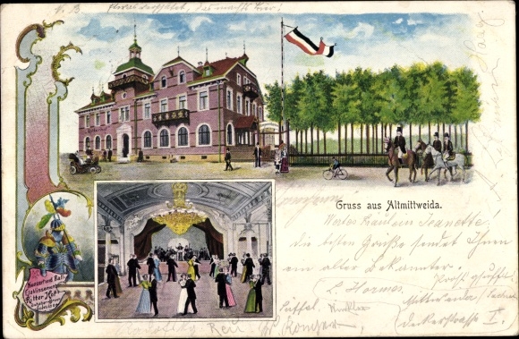 Ak Altmittweida in Saksen, concert en ballet in het Ritter Hof