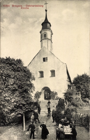 Postcard Bregenz on Lake Constance Vorarlberg, Gebhardsberg, Church