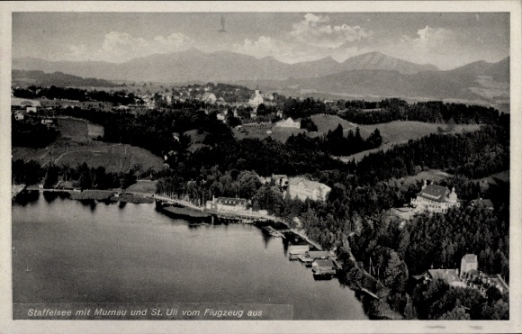 Postcard Murnau Seehausen am Staffelsee, Panorama