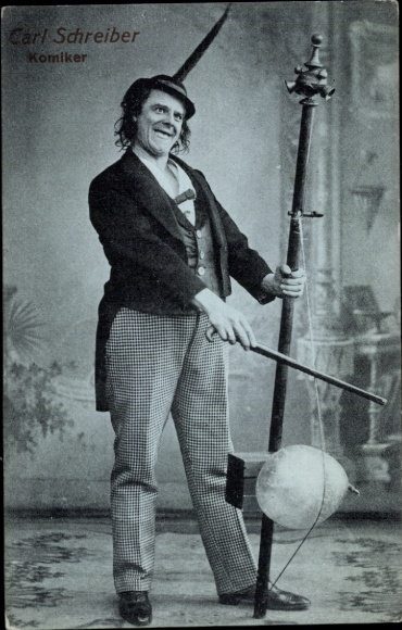 Postcard comedian Carl Schreiber, portrait