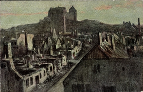 Kunstenaarskaart Haß, Fritz, Nidzica Neidenburg Oost-Pruisen, geboorteplaats van Ferdinand Gregorovius