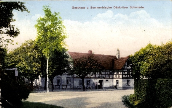 Postcard Dänkritz Neukirchen in Sachsen, Gasthaus Dänkritzer Schmiede