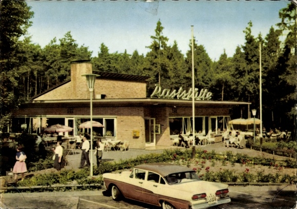 Postcard Pfungstadt West in Hesse, motorway service station, terrace