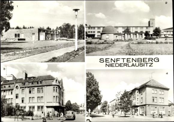 KP Senftenberg w Dolnych Łużycach, cztery widoki na basen, planetarium, dom towarowy, łazienka...