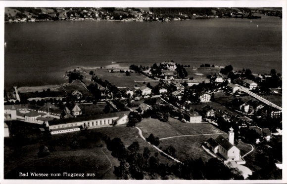Postcard Bad Wiessee in Upper Bavaria, aerial photograph