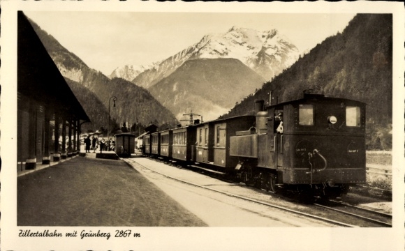KP Mayrhofen w Zillertal Tyrol, Zittertalbahn z Grünberg